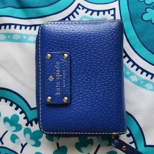 Kate Spade Qellesley Cara Emperor Blue leather wallet